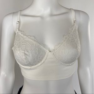 Free People Bianca Longline Underwire Bra in Ivory